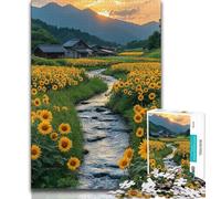 Puzzle da 1000 pezzi per adulti e adolescenti puzzle con paesaggio di girasoli ideali come regali per tutta la famiglia adatti per bambini di età compresa tra 38x26cm e 14 anni