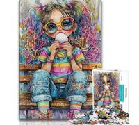 Puzzle da 1000 pezzi per adulti e adolescenti puzzle con ragazza arcobaleno giochi educativi decorazione per la casa adatto per la decorazione del desktop 26x38cm