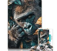 Puzzle da 1000 pezzi per adulti e adolescenti puzzle con scimpanzé nella giungla giochi educativi decorazione per la casa adatto per la decorazione del desktop 75x50cm