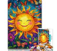 Puzzle da 1000 pezzi per adulti e adolescenti puzzle con sole sorridente per adolescenti antistress per ammazzare il tempo durante le vacanze per migliorare l'amore tra coppie 26x38cm