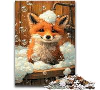 Puzzle da 1000 pezzi per adulti e adolescenti, puzzle con volpe che fa il bagno per adolescenti, antistress, per ammazzare il tempo durante le vacanze, per migliorare l'amore tra coppie, 50x75cm