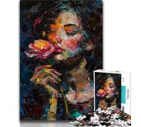 Puzzle da 1000 pezzi per adulti e adolescenti, puzzle con volto psichedelico, antistress, per ammazzare il tempo, lista dei desideri con Babbo Natale (dimensioni 38x26cm)