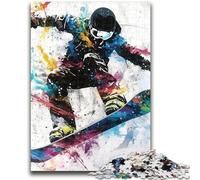 Puzzle da 1000 pezzi per adulti e adolescenti, puzzle da dipingere con sciatori per adolescenti, ideali come regali per tutta la famiglia dai 14 anni in su (26x38cm)