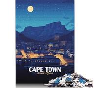 Puzzle da 1000 pezzi per adulti e adolescenti, puzzle da gioco, Città del Capo, Sud Africa, paesaggio notturno, giochi educativi, attività per la famiglia, 1000 pezzi (75x50 cm)