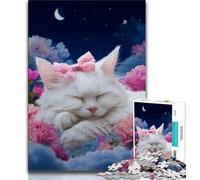 Puzzle da 1000 pezzi per adulti e adolescenti, puzzle del gatto che dorme per adulti, giochi rilassanti, ideale come regalo per tutta la famiglia (dimensioni 38x26cm)