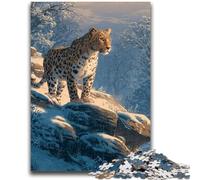 Puzzle da 1000 pezzi per adulti e adolescenti, puzzle del leopardo delle nevi per adolescenti, perfetti per le serate di gioco, giocattolo colorato per un regalo a casa (75x50cm)