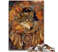 Puzzle da 1000 pezzi per adulti e adolescenti, puzzle di animali e lupi, per ammazzare il tempo in vacanza con pezzi completamente interconnessi e di forma casuale (75x50cm)