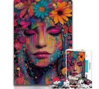 Puzzle da 1000 pezzi per adulti e adolescenti puzzle di bellezza floreale per il viso antistress sfida difficile regali di Babbo Natale segreto 75x50cm