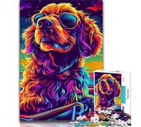 Puzzle da 1000 pezzi per adulti e adolescenti puzzle di cani al neon per adolescenti perfetti per le serate di gioco giocattolo colorato per regalo a casa 26x38cm