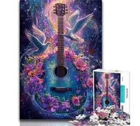 Puzzle da 1000 pezzi per adulti e adolescenti puzzle di chitarra della pace antistress sfida difficile regali di Babbo Natale segreto 38x26cm