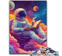 Puzzle da 1000 pezzi per adulti e adolescenti, puzzle di lettura con astronauti, antistress, sfide difficili, regali di Babbo Natale segreto, 38x26cm
