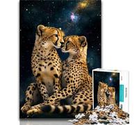 Puzzle da 1000 pezzi per adulti e adolescenti puzzle Galaxy Cheetah per adolescenti perfetti per le serate di gioco giocattolo colorato per regalo a casa 26x38cm