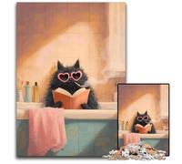 Puzzle da 1000 pezzi per adulti e adolescenti,puzzle in legno artistici astratti a forma di gatto nero,ideali come regali per la decorazione della casa,giocattolo stimolante per la famiglia,perfetto