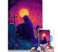 Puzzle da 1000 pezzi per adulti e adolescenti, puzzle "Morte nel cimitero", giochi educativi, decorazione per la casa, adatti per la decorazione della scrivania (dimensioni 75x50cm)