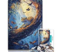 Puzzle da 1000 pezzi per adulti e adolescenti, puzzle per adolescenti con giaguaro nella giungla, giochi educativi, decorazione per la casa, adatto per la decorazione del desktop (dimensioni 75x50cm)