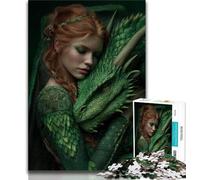 Puzzle da 1000 pezzi per adulti e adolescenti, puzzle per adulti con drago e ragazza, giocattoli da gioco Ogni pezzo è unico Gioco divertente e stimolante per tutta la famiglia (dimensioni 38x26cm)