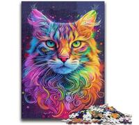 Puzzle da 1000 pezzi per adulti e adolescenti, puzzle psichedelici con gatti per adulti, giocattolo educativo, divertenti giochi per famiglie, arredamento unico per la casa (50x75cm)