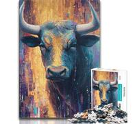 Puzzle da 1000 pezzi per adulti e adolescenti puzzle raffigurante un toro giochi educativi decorazione per la casa adatto per la decorazione del desktop 26x38cm