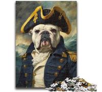 Puzzle da 1000 pezzi per adulti e adolescenti raffigurante il capitano pirata Bulldog francese,aiuta il cervello a esercitare i giocattoli avvincenti per coltivare la pazienza,adatto alle coppie