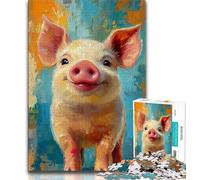 Puzzle da 1000 pezzi per adulti e adolescenti, raffigurante un bambino e un maiale, sfida difficile contro lo stress Ogni pezzo è unico Gioco divertente e stimolante per tutta la famiglia, 38x26cm