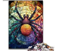 Puzzle da 1000 pezzi per adulti e adolescenti, raffigurante un ragno in vetro colorato, una sfida difficile e un regalo per tutta la famiglia (dimensioni 26x38cm)