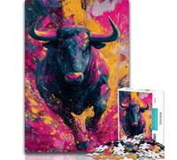 Puzzle da 1000 pezzi per adulti e adolescenti raffigurante un toro, giocattolo educativo intellettuale decomprimente, ideale come regalo per tutta la famiglia, 75x50cm