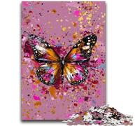 Puzzle da 1000 pezzi per adulti e adolescenti, raffigurante una farfalla dipinta a olio, antistress, sfida difficile, ideale come regalo per tutta la famiglia, 26x38cm