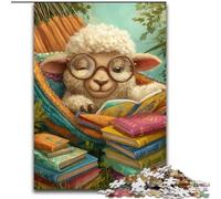 Puzzle da 1000 pezzi per adulti e adolescenti, raffigurante una pecora che legge un libro, per 14+ anni, gioco stimolante come regalo per tutta la famiglia e gli amici (dimensioni 50x75cm)