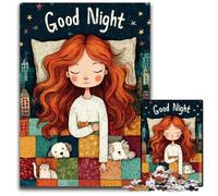 Puzzle da 1000 pezzi per adulti e adolescenti, raffigurante una ragazza addormentata, in cartone, regalo perfetto per compleanni, vacanze e decorazioni per la casa, 26x38cm
