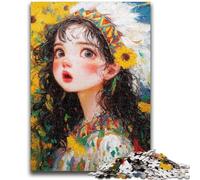 Puzzle da 1000 pezzi per adulti e adolescenti, ragazza anime, antistress, sfida difficile, migliora l'amore tra coppie, 38x26cm