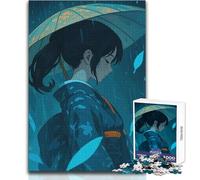Puzzle da 1000 pezzi per adulti e adolescenti, ragazza anime sotto la pioggia, giochi educativi, analisi e logica, opera d'arte, regalo, dimensioni 50x75cm