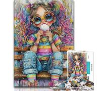 Puzzle da 1000 pezzi per adulti e adolescenti, ragazza arcobaleno, giocattoli educativi per l'apprendimento, giochi per famiglie, migliorano l'amore tra coppie (75x50cm)