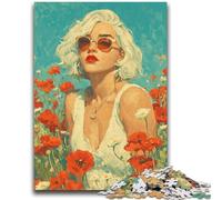 Puzzle da 1000 pezzi per adulti e adolescenti Ragazza tra i fiori selvatici per bambini dai 14 anni in su Gioca perché è l'ideale come regalo per tutta la famiglia 50x75cm