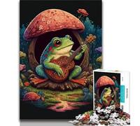Puzzle da 1000 pezzi per adulti e adolescenti rana che suona il banjo puzzle per adolescenti regali di Babbo Natale segreto per età dai 14 anni in su 38x26cm