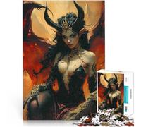 Puzzle da 1000 pezzi per adulti e adolescenti Regina dell'Inferno Fatto di legno Adatto a partire dai 14 anni Sfida difficile apprendimento educativo regalo misurare：50x75cm