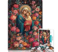Puzzle da 1000 pezzi per adulti e adolescenti, ritratto di Maria la madre, puzzle per adulti, lista dei desideri con Babbo Natale per bambini dai 14 anni in su (dimensioni 75x50cm)