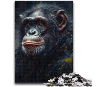 Puzzle da 1000 pezzi per adulti e adolescenti, ritratto di scimmia e scimpanzé, giocattolo educativo antistress, regali di Babbo Natale segreto per età 14 anni, 26x38cm