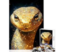 Puzzle da 1000 pezzi per adulti e adolescenti ritratto di serpente dorato decorazione per la casa giocattoli regali di compleanno gioco impossibile stimolante intellettuale dimensioni 50x75cm