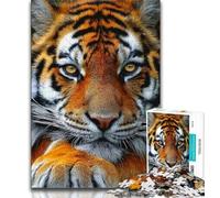 Puzzle da 1000 pezzi per adulti e adolescenti, ritratto di tigre, giocattoli educativi per l'apprendimento, giochi per famiglie, migliorano l'amore tra coppie (75x50cm)