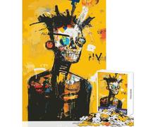 Puzzle da 1000 pezzi per adulti e adolescenti ritratto di uomo in giallo stile Basquiat decorazione per la casa giocattoli opere d'arte regali giochi divertenti migliorare l'amore tra coppie38x52cm