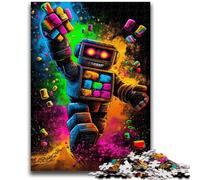 Puzzle da 1000 pezzi per adulti e adolescenti, robot arcobaleno, per età 14+, gioco intellettuale, regali di compleanno per Natale, 26x38cm