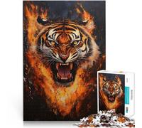 Puzzle da 1000 pezzi per adulti e adolescenti ruggito della tigre Fatto di legno Adatto a partire dai 14 anni Giocattoli stimolanti È ideale come regalo per tutta la famiglia misurare：50x75cm