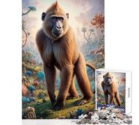 Puzzle da 1000 pezzi per adulti e adolescenti safari con babbuino surreale decorazione per la casa giocattoli regali di compleanno gioco impossibile stimolante intellettuale dimensioni 38x26cm