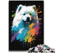 Puzzle da 1000 pezzi per adulti e adolescenti Samoiedo colorato giocattolo gioco intellettuale per la decorazione della casa per età 14 anni in su 38x26cm