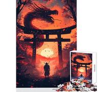 Puzzle da 1000 pezzi per adulti e adolescenti Samurai e Dragon Gate decorazione da parete regali di Babbo Natale segreto giochi divertenti per migliorare l'amore tra coppie dimensioni 38x26cm