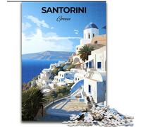 Puzzle da 1000 pezzi per adulti e adolescenti Santorini Grecia Viaggio Gioco stimolante Giocattoli Offerta come regalo per tutta la famiglia per età 14+ (50x75cm) 1000 pezzi