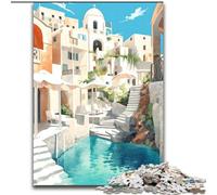Puzzle da 1000 pezzi per adulti e adolescenti Santorini Grecia Viaggio Quiz Gioco Ideale come regalo per tutta la famiglia (26x38cm) 1000 pezzi