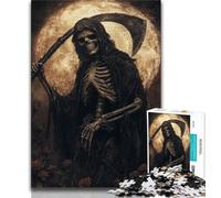 Puzzle da 1000 pezzi per adulti e adolescenti, scheletro della morte, puzzle da 1000 pezzi, interessante riduzione dello stress, interazione genitore-figlio (dimensioni 38x26cm)