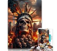 Puzzle da 1000 pezzi per adulti e adolescenti scheletro della Statua della Libertà puzzle per adolescenti giochi educativi decorazioni per la casa decorazioni e regali unici 26x38cm