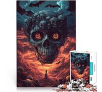 Puzzle da 1000 pezzi per adulti e adolescenti Scheletro dell'orrore Fatto di legno，da 14 anni in su Decorazione d'arte per la casa Lista dei desideri con Babbo Natale。misurare：50x75cm